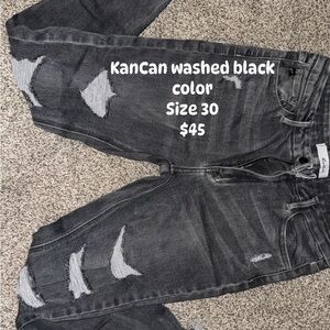 KanCan Charcoal Distressed Denim jeggings